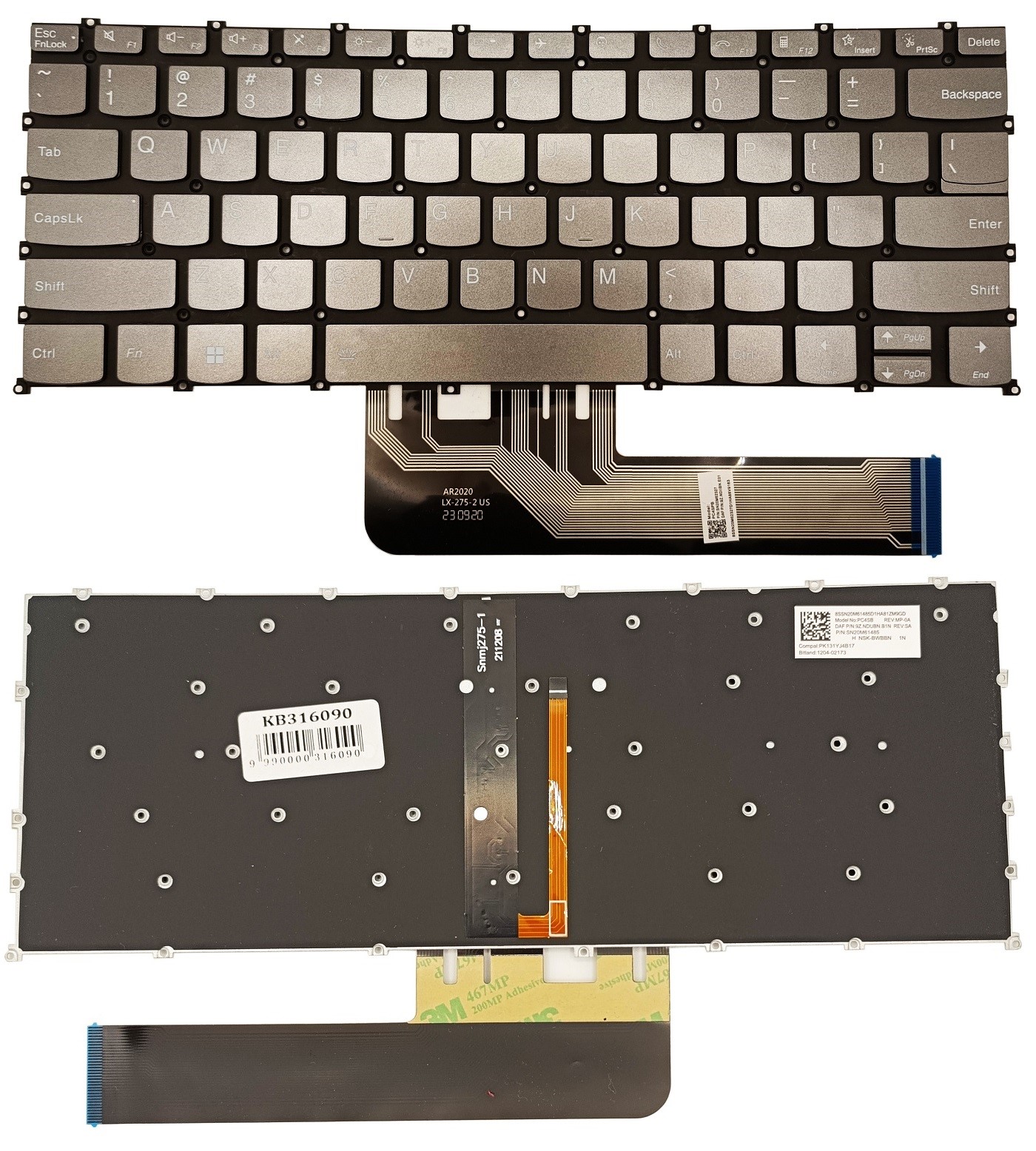 Klaviatūra LENOVO Thinkbook 14 G2 ITL, su pašvietimu, US