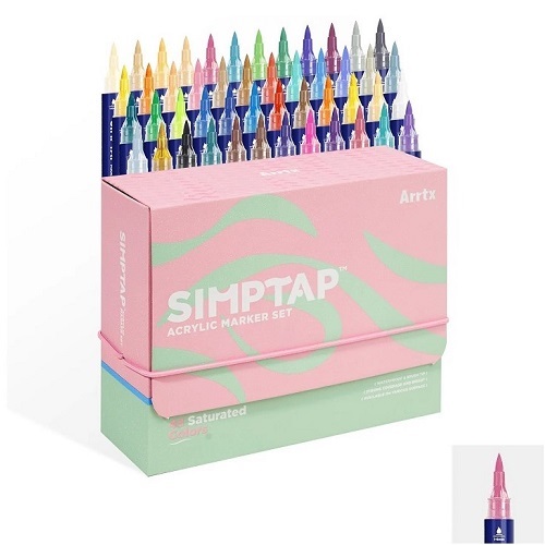 Akriliniai markeriai - flomasteriai ARRTX Simptap, 48 spalvų