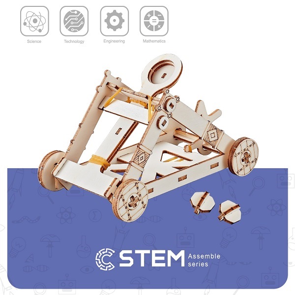 Wooden Assembly Kit Catapult, STEM Educational Toy